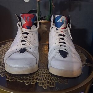 Jordan Retro White and Navy Sneakers